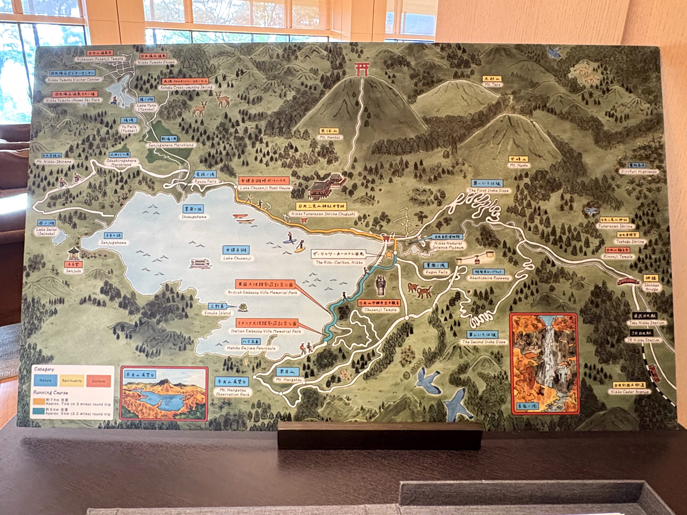 ホテル内に合った中禅寺湖周辺MAP